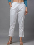 Juniper Women's White Solid Straight Slim Pant