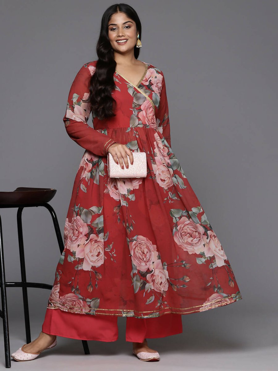Ahalyaa Women's Traditional wear Kurta Set - Red