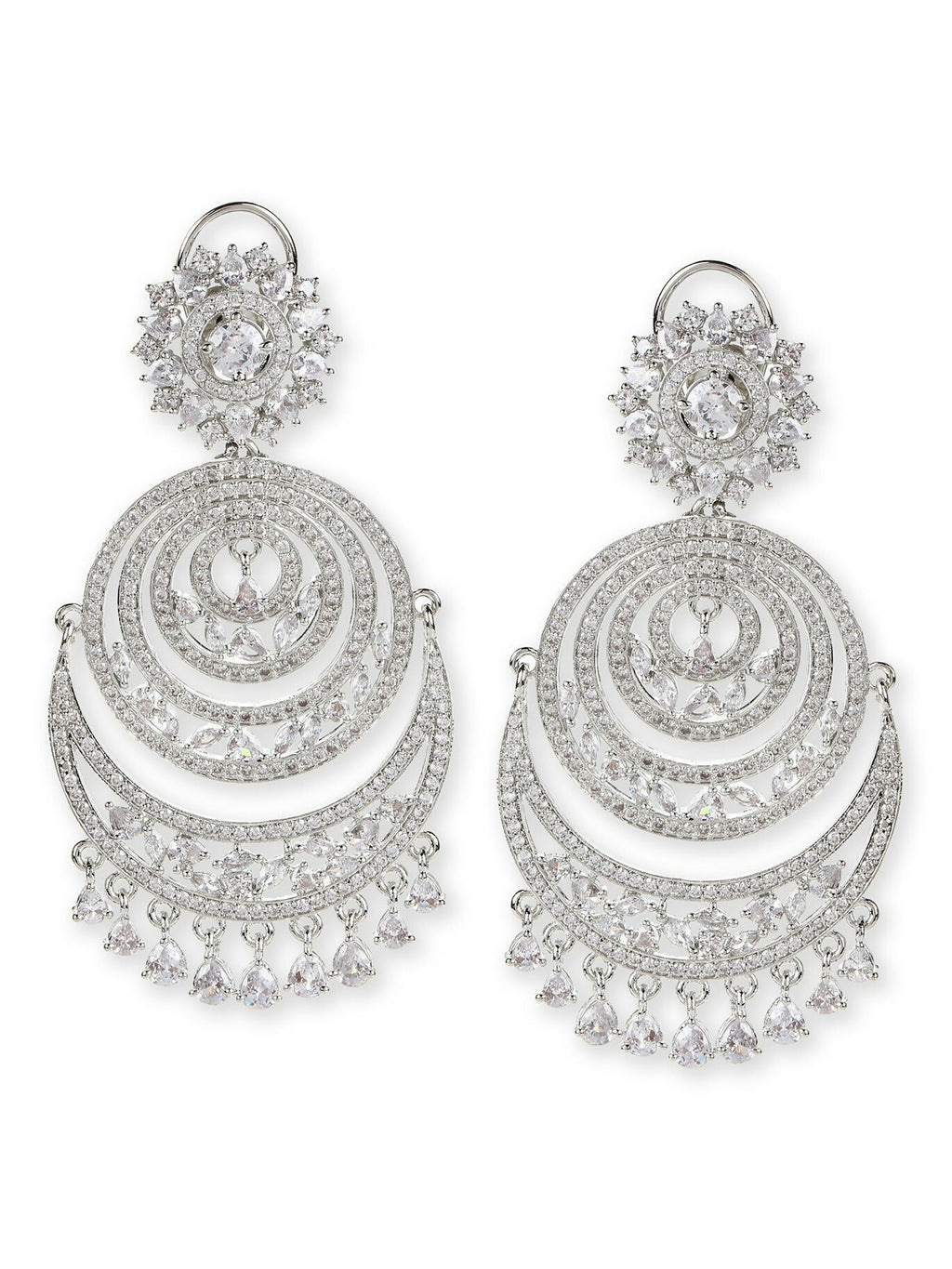 Diamond Chand Earrings- Ruby Raang