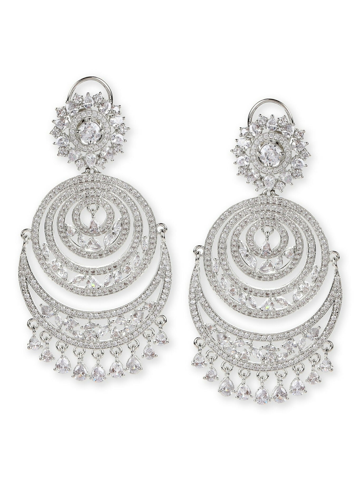 Diamond Chand Earrings- Ruby Raang