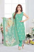 Joban Fashion Jacquard Rama Green Color Kurta Set