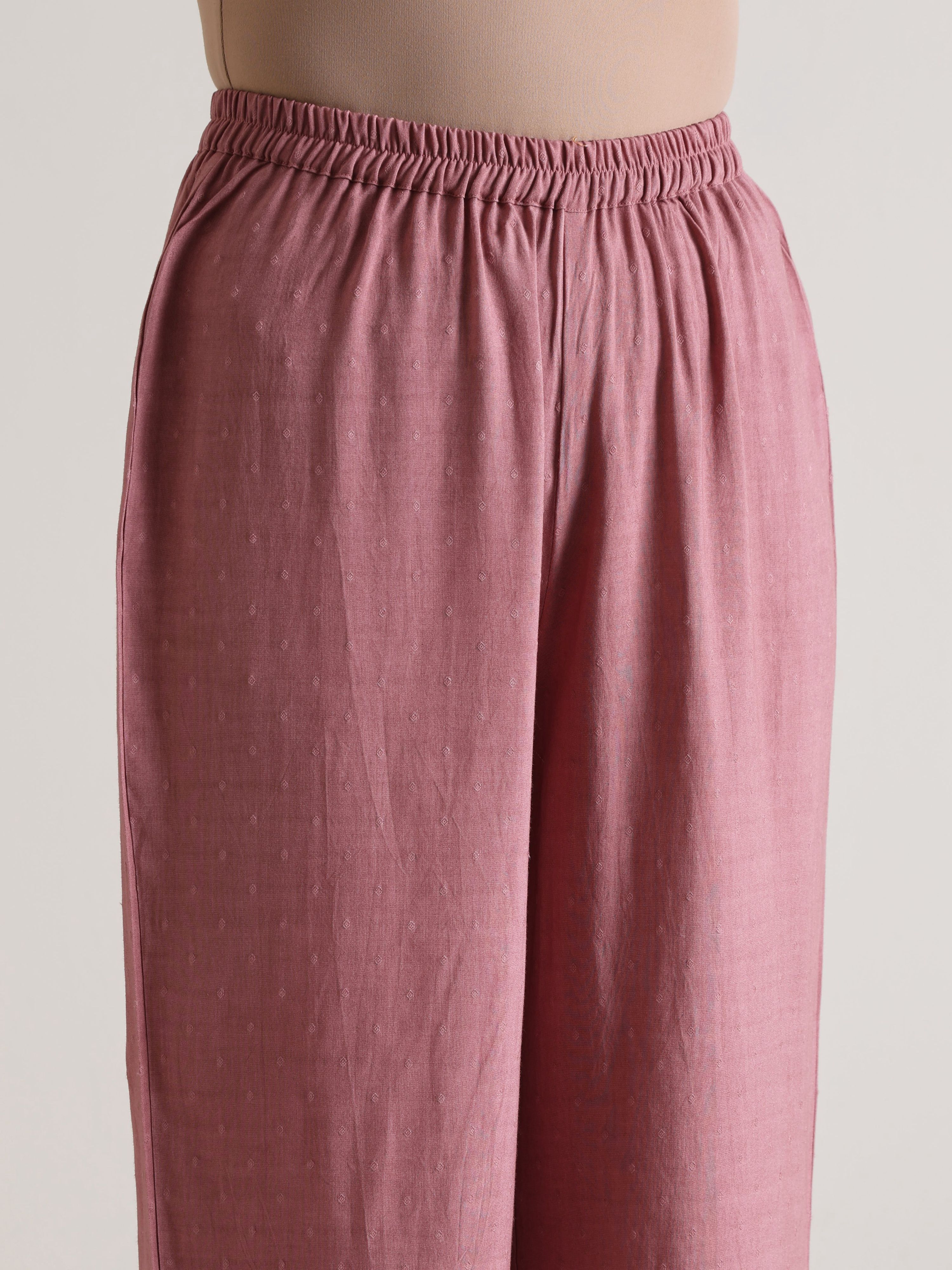 trueBrowns Mauve Angrakha Kurta Set