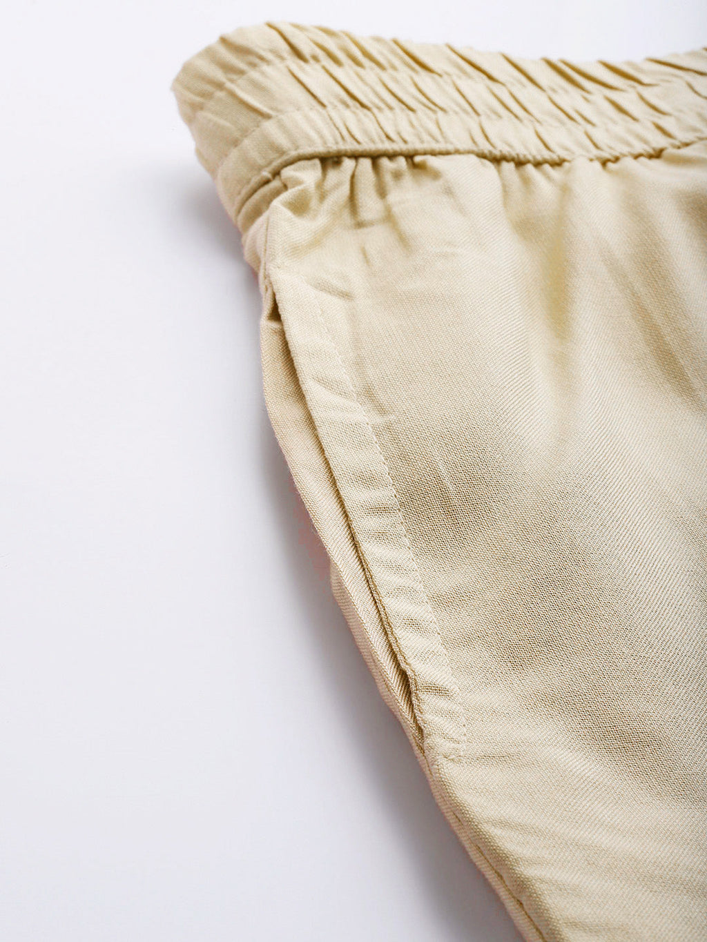 Juniper Women Beige Rayon Solid Wide Leg Palazzo