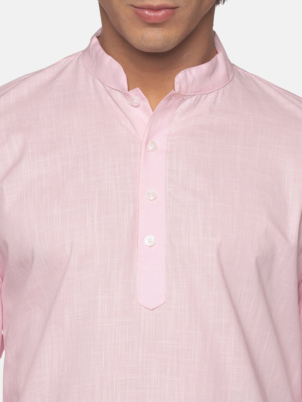 Sethukrishna Mens Pink Pure Cotton Kurta with Pyjamas
