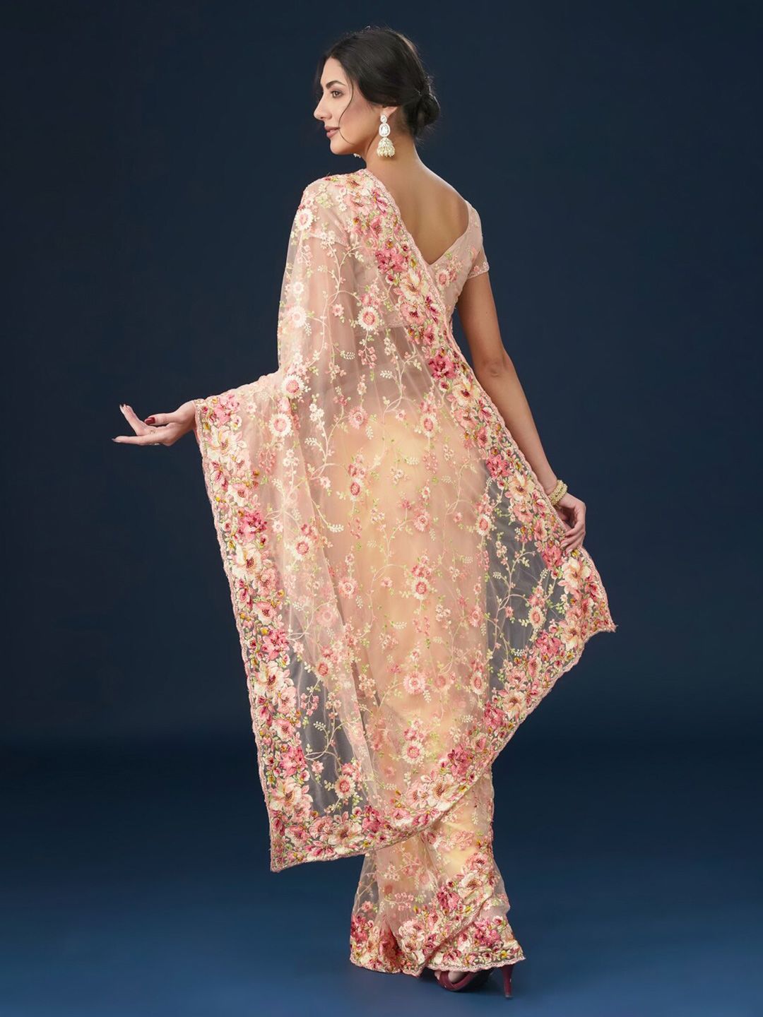 kasee Floral Embroidered Saree