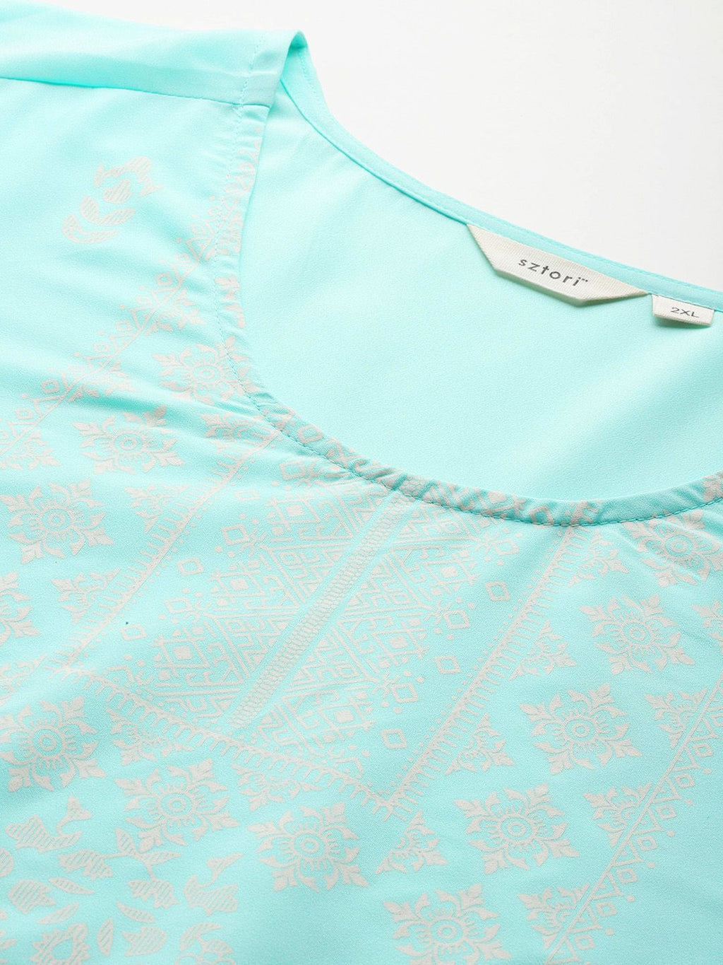 Sztori Plus Size Ethnic Motifs Printed Kurta