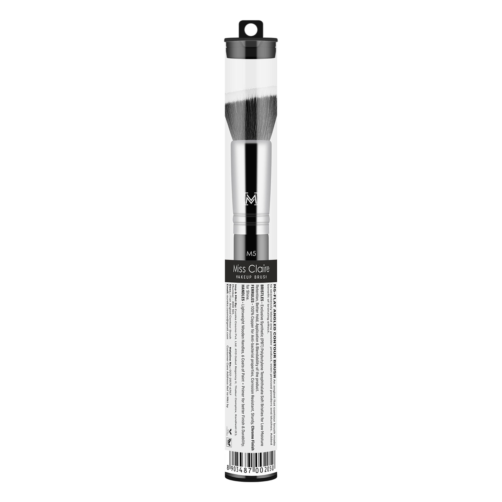 Miss Claire M5 - Flat Angled Contour Brush - Chrome