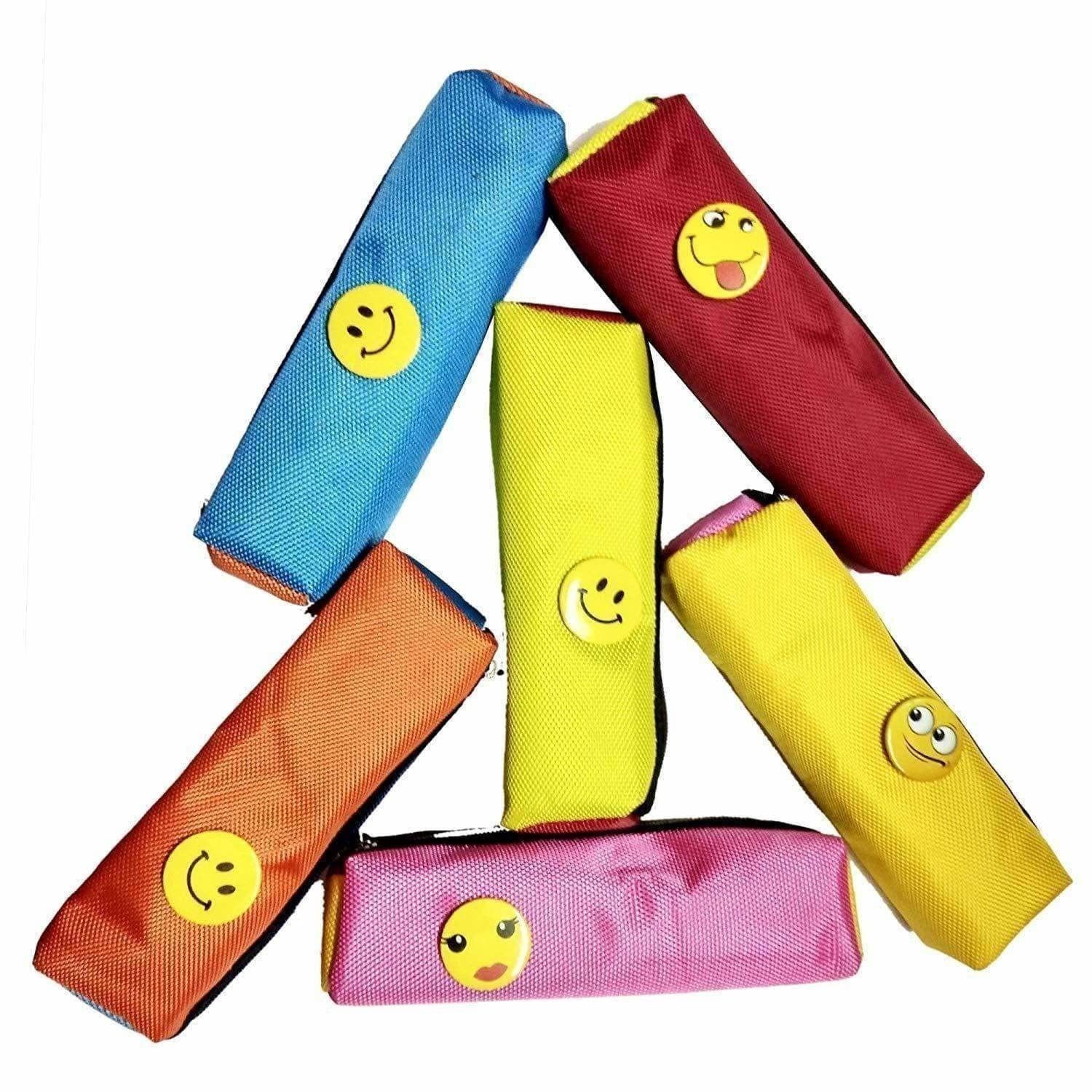 Bright Colour Multipurpose Smiley Pen Pencil Pouch Case