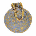 Ethnic Clutch Silk Potli Batwa Pouch Bag with Metal Bead work Gift