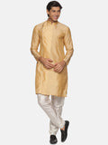 Sethukrishna Men Beige Kurta with Pyjamas