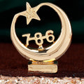 Estele Gold-Polished Spiritual 786 Chand Taara Idol for Home Decorative/ Car Dashboard
