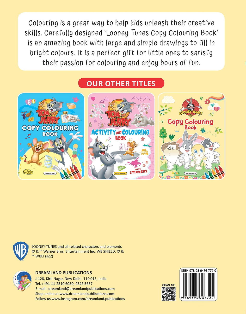 Dreamland Looney Tunes Copy Colouring Book