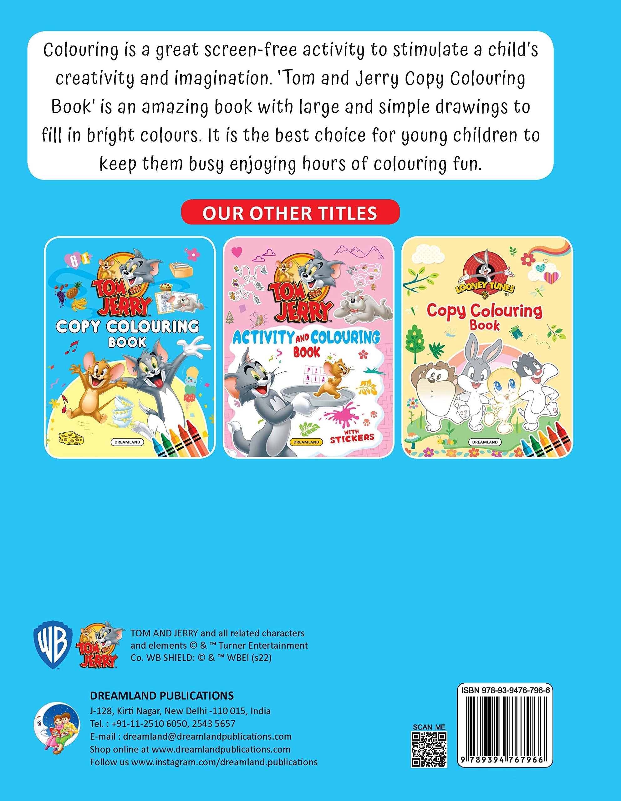 Dreamland Tom and Jerry Copy Colouring Book