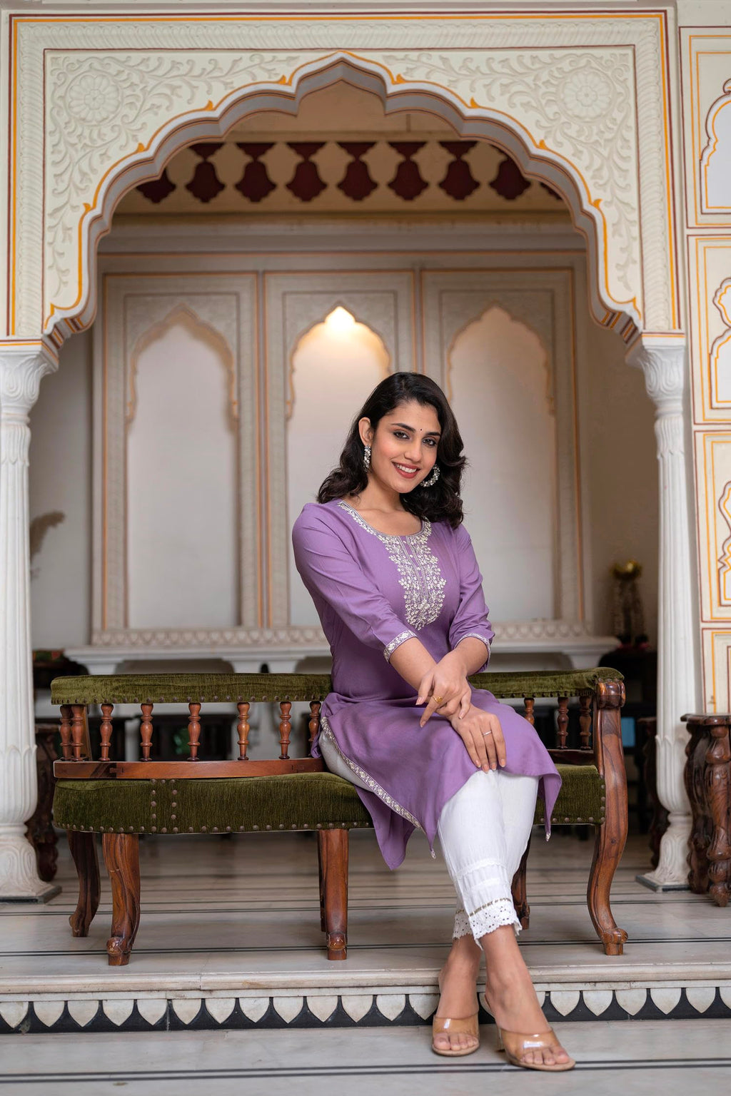 Juniper Women's Purplethread Embroidered Rayon Kurta