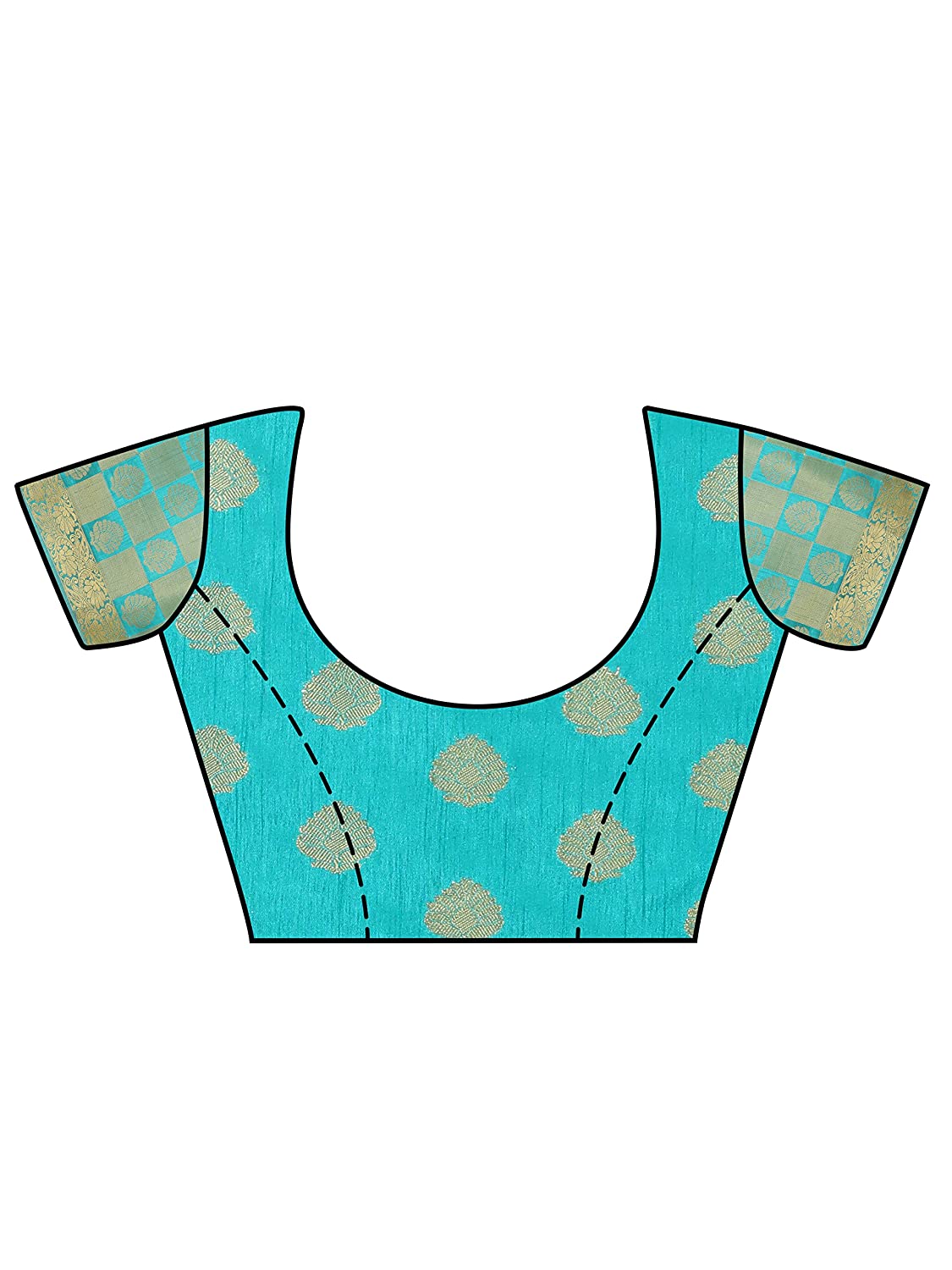Mimosa Women's Turquoise Blue Woven Art Silk Saree With Blouse Piece
