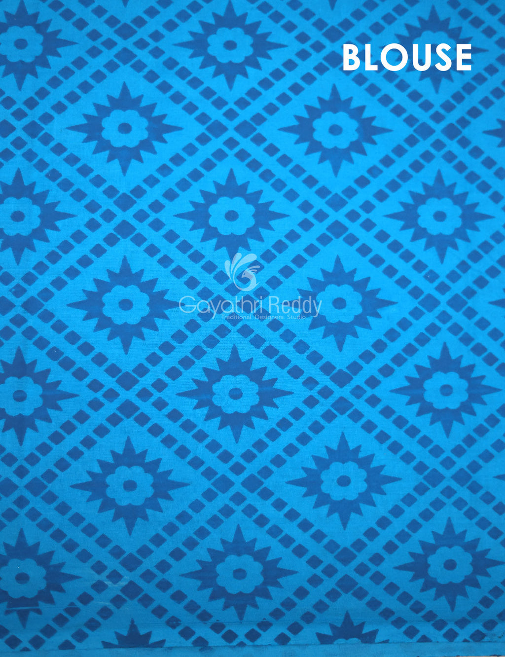Sky Blue Kalamkaari Print Munga Cotton Saree By Gayathri Reddy Designer Studio
