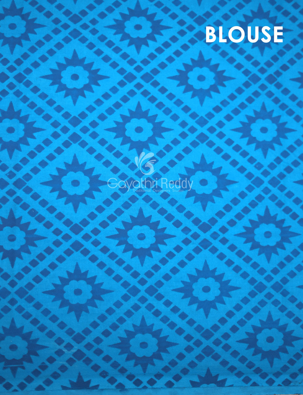Sky Blue Kalamkaari Print Munga Cotton Saree By Gayathri Reddy Designer Studio