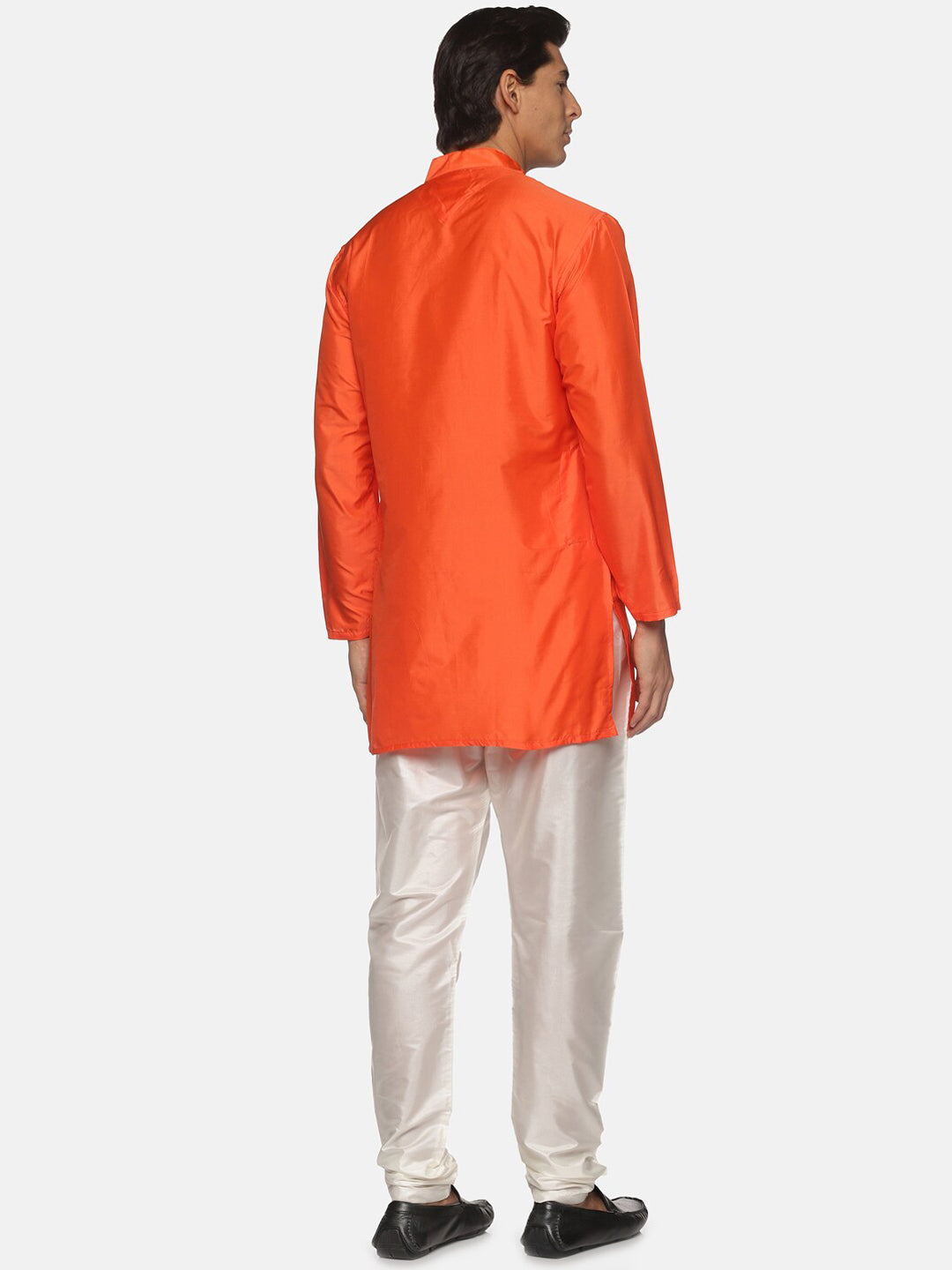 Sethukrishna Men Orange Kurti with Pyjamas