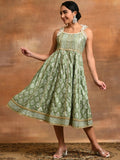 Aks Ethnic Motifs Printed Gotta Patti Pure Cotton Anarkali Kurta