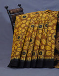 Shades of Khaki And Mustard Colour Kalamkari Pure Mulmul Cotton Saree By Gayathri Reddy Designer Studio