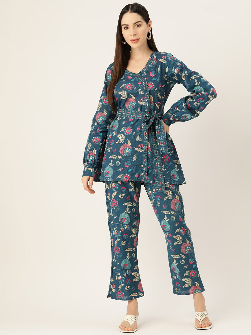 InWeave Blue Kalamkari Co Ord Set