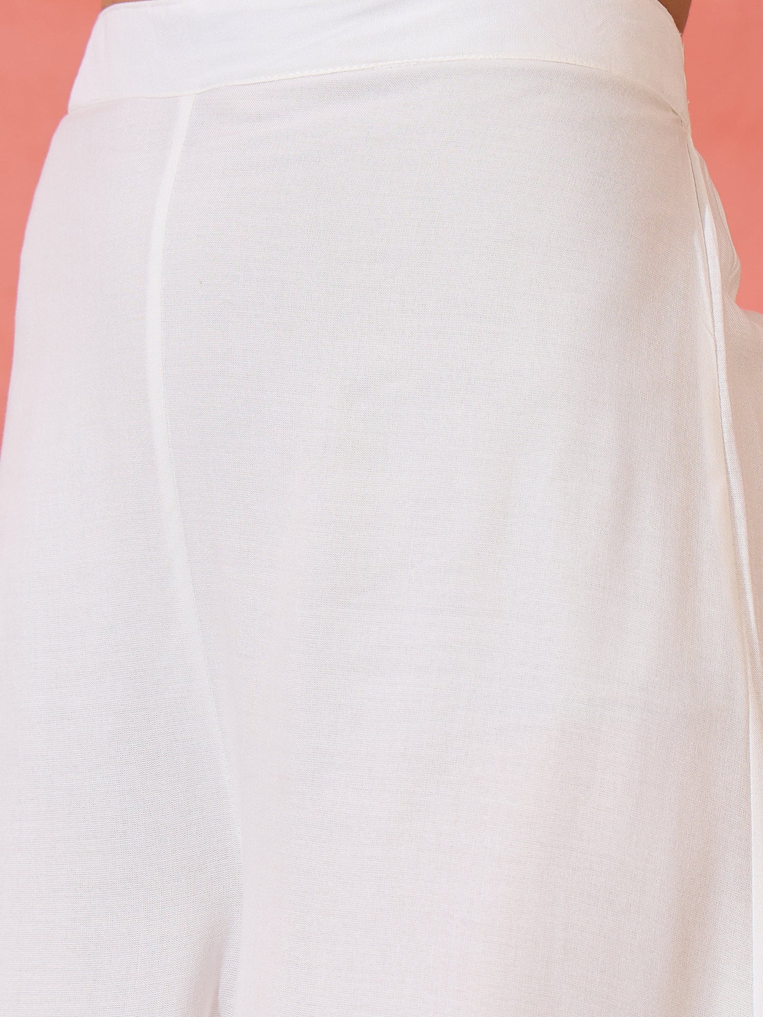 InWeave White Strappy Kurta Set Pink Patola Dupatta