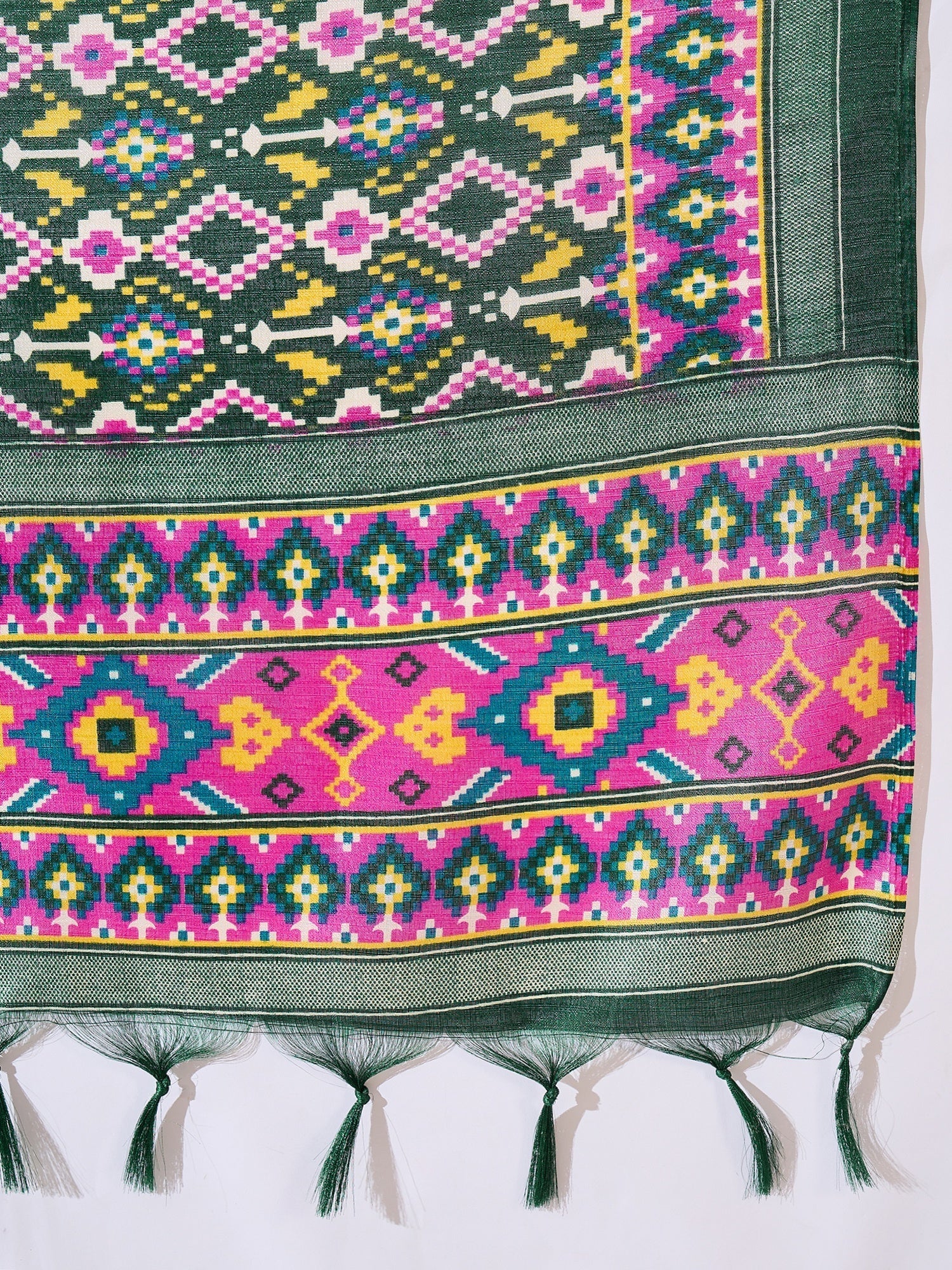 InWeave Green Strappy Kurta Set Green Patola Dupatta