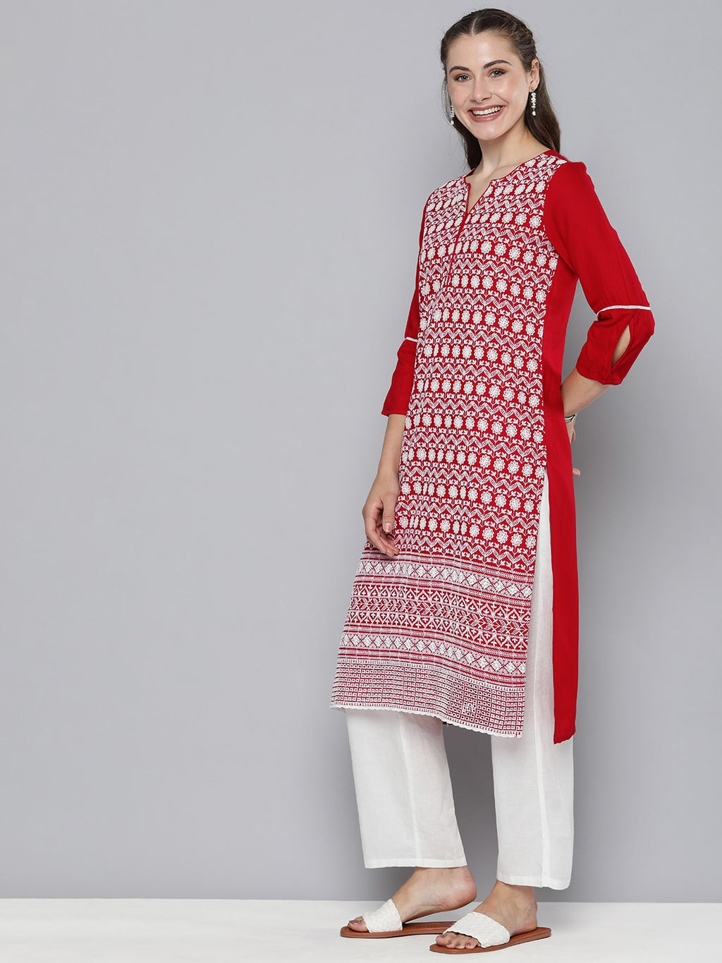 HERE&NOW Embroidered Thread Work Kurta