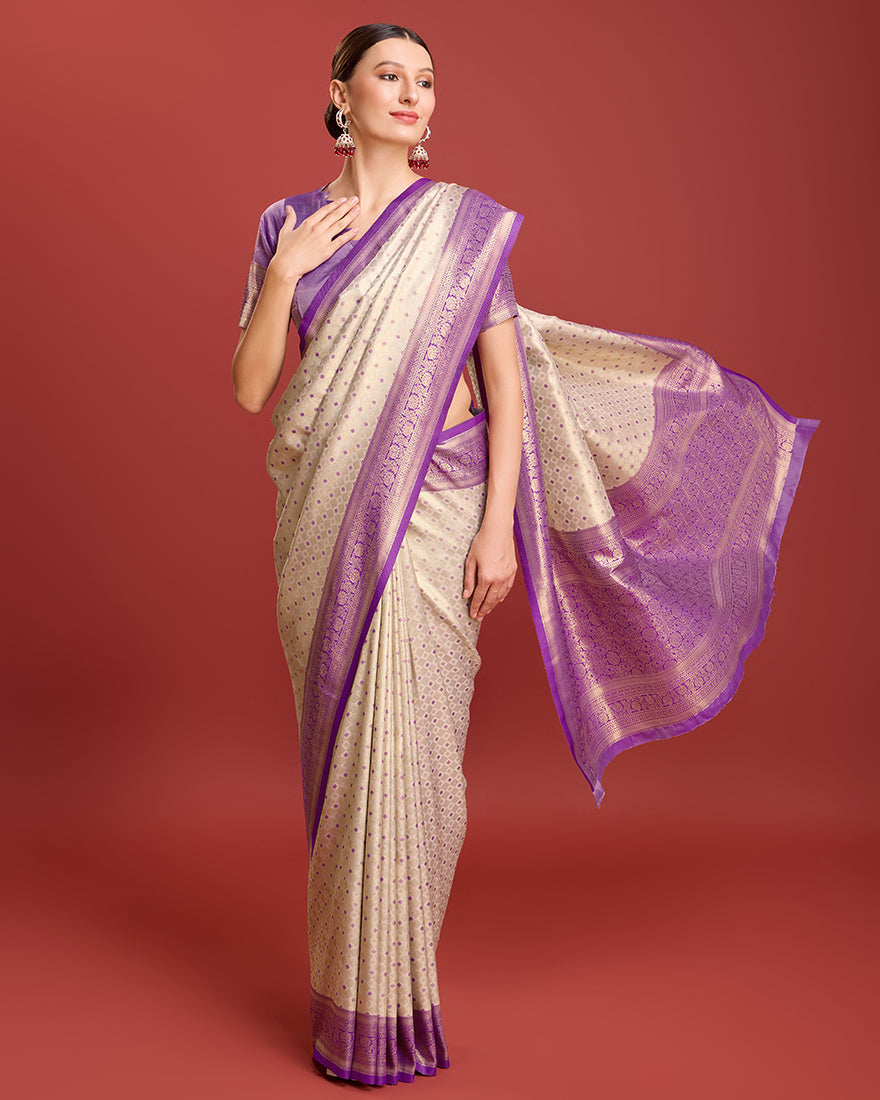 Monjolika Fashion Foliage Prints Silk Turquoise Classic Saree