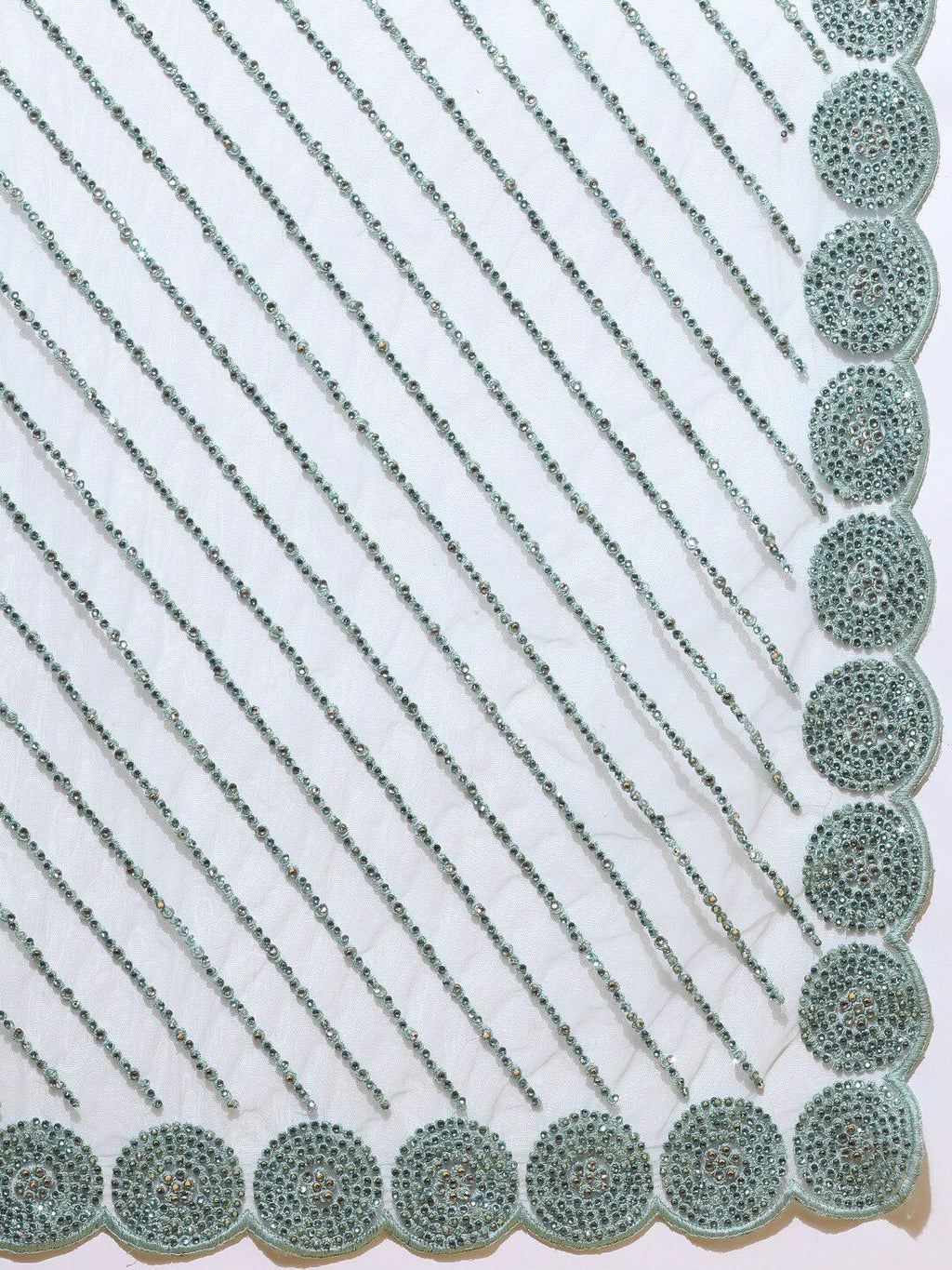 kasee Embroidered Striped Net Saree