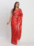 Shree Shyam Fashion Banarasi Silk Red Saree