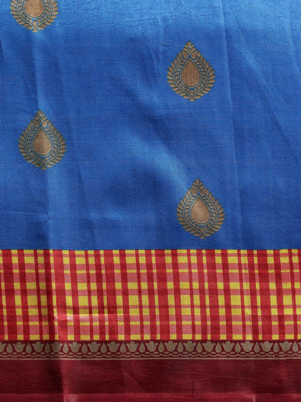 Saree Mall Blue Printed Bhagalpuri Saree