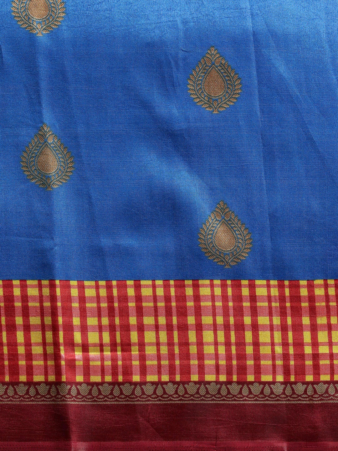 Saree Mall Blue Printed Bhagalpuri Saree