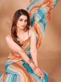 Tikhi Imli Striped Georgette Leheriya Ready to Wear Saree