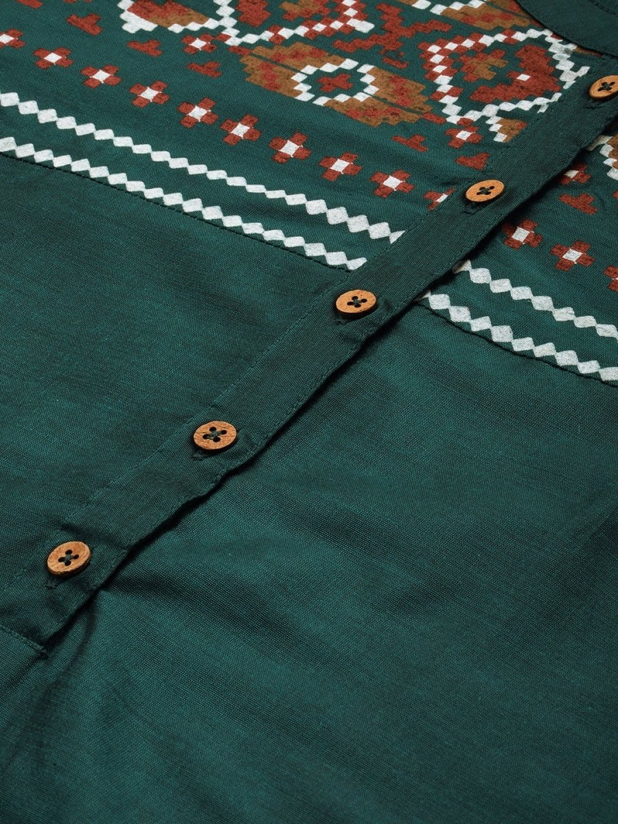 All About You Women Green Kurta with Trousers