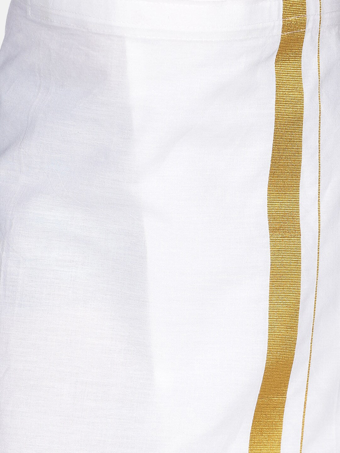 Sethukrishna Boys Mustard Brown & White Solid Shirt and Veshti Set