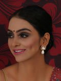 Kundan Studs with Pearl Drop (Gold) - Ruby Raang