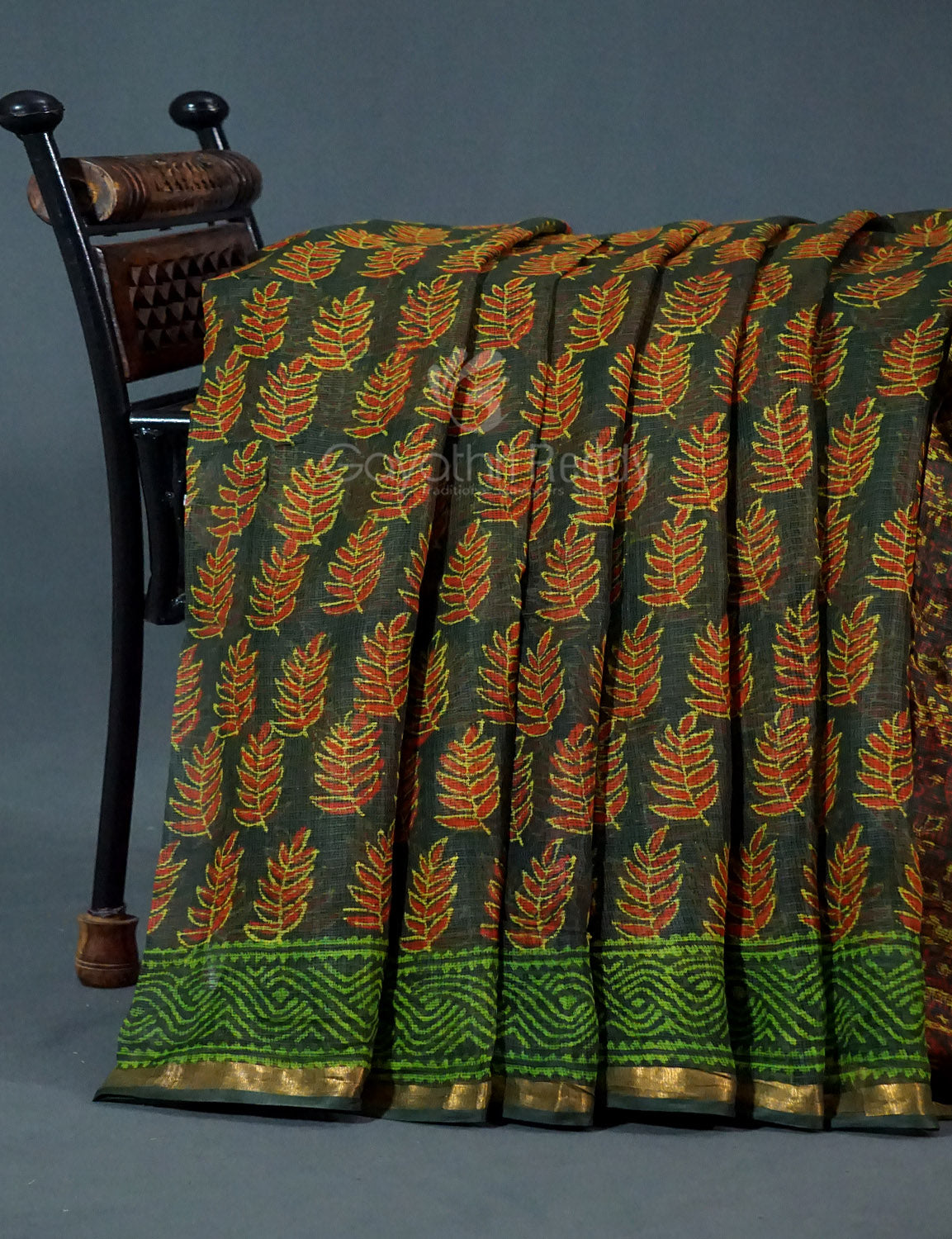 Combo of Green, Red And Yellow Colour Block Print Pure Kota Doria Printed Saree By Gayathri Reddy Designer Studio