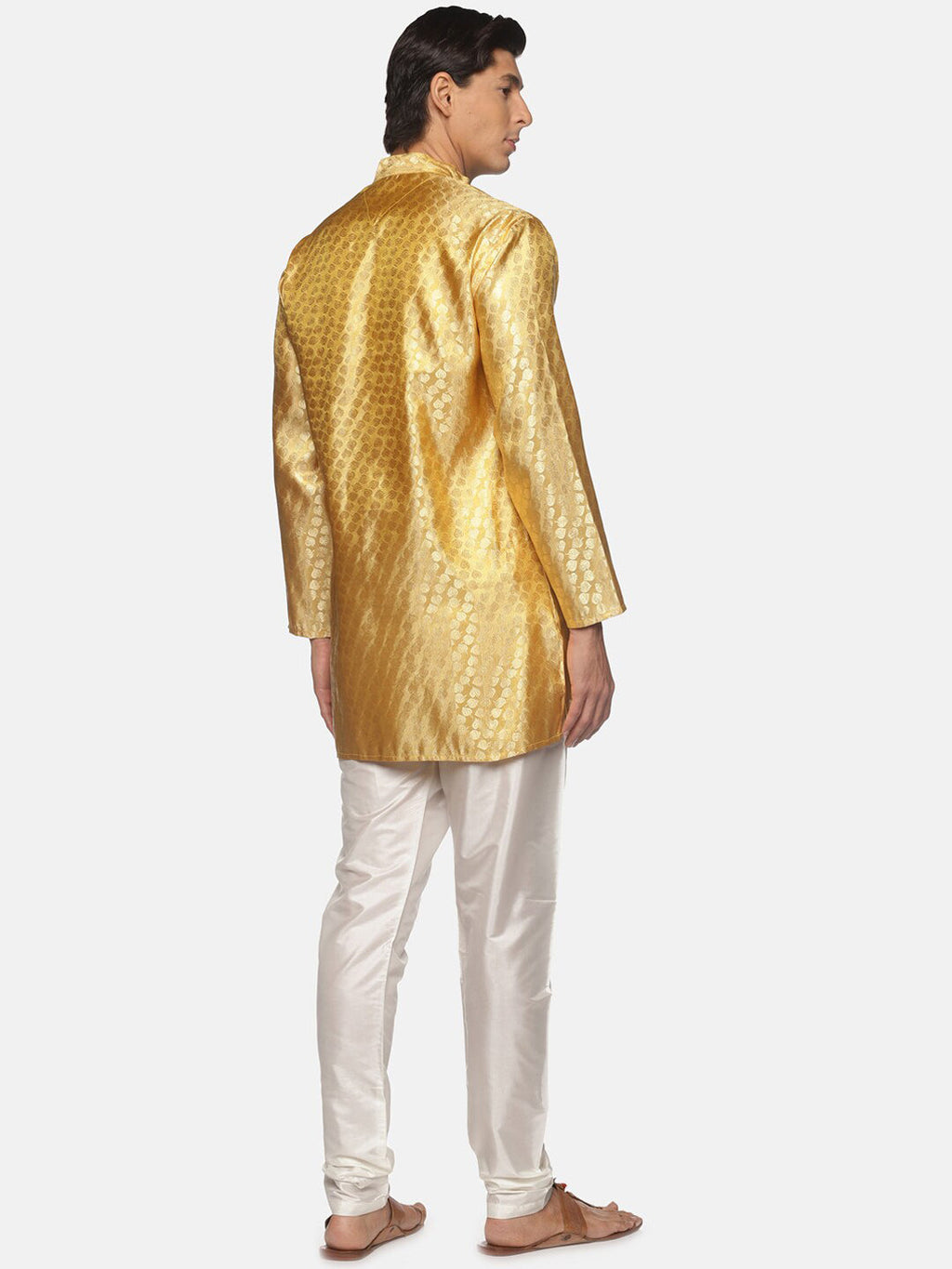 Sethukrishna Gold-Toned Kurta with Pyjamas For Men