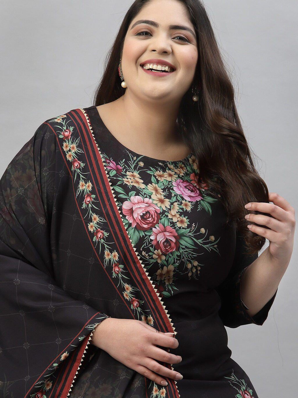 Sztori Floral Printed Regular Kurta With Palazzos & Dupatta