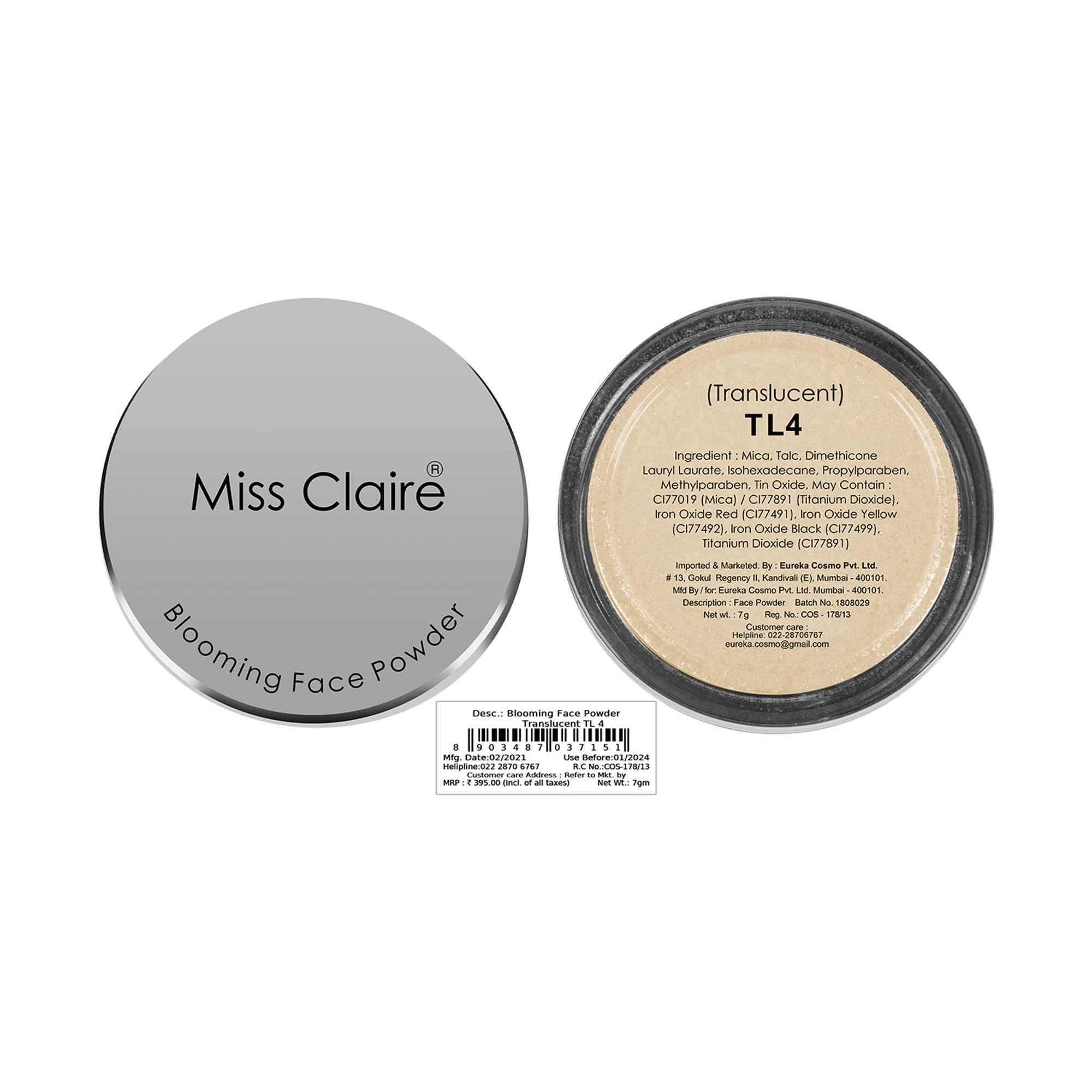 Miss Claire Blooming Face Powder - Translucent Tl4