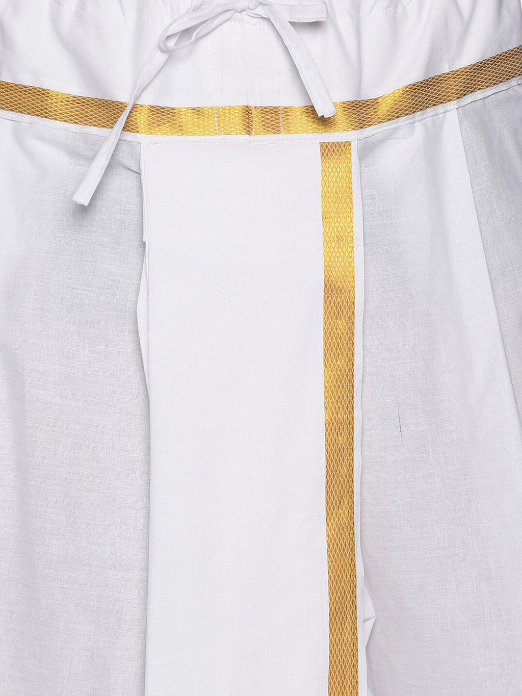 Sethukrishna Men White Solid Readymade Cotton Dhoti