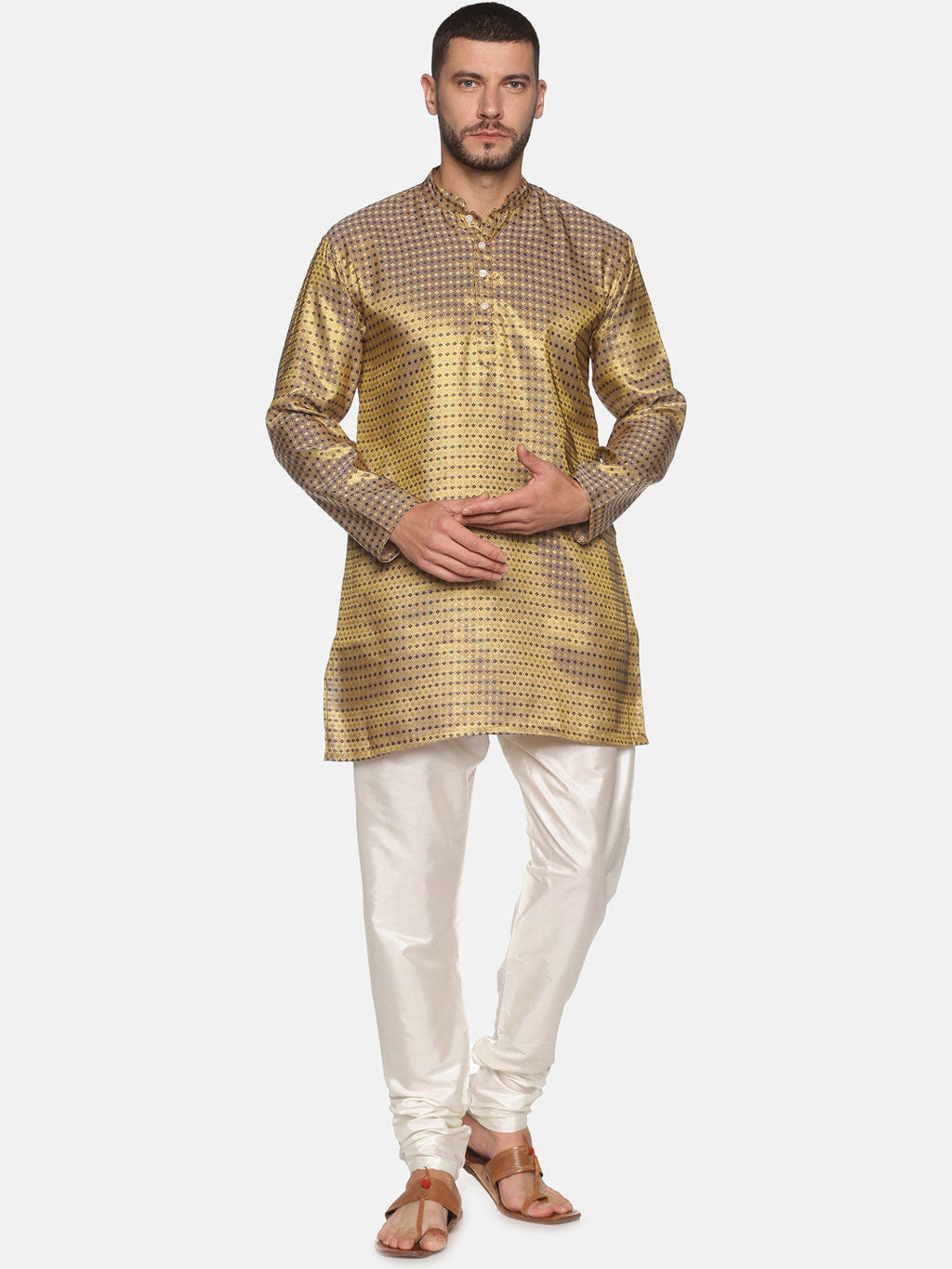 Sethukrishna Men Blue Kurta with Pyjamas