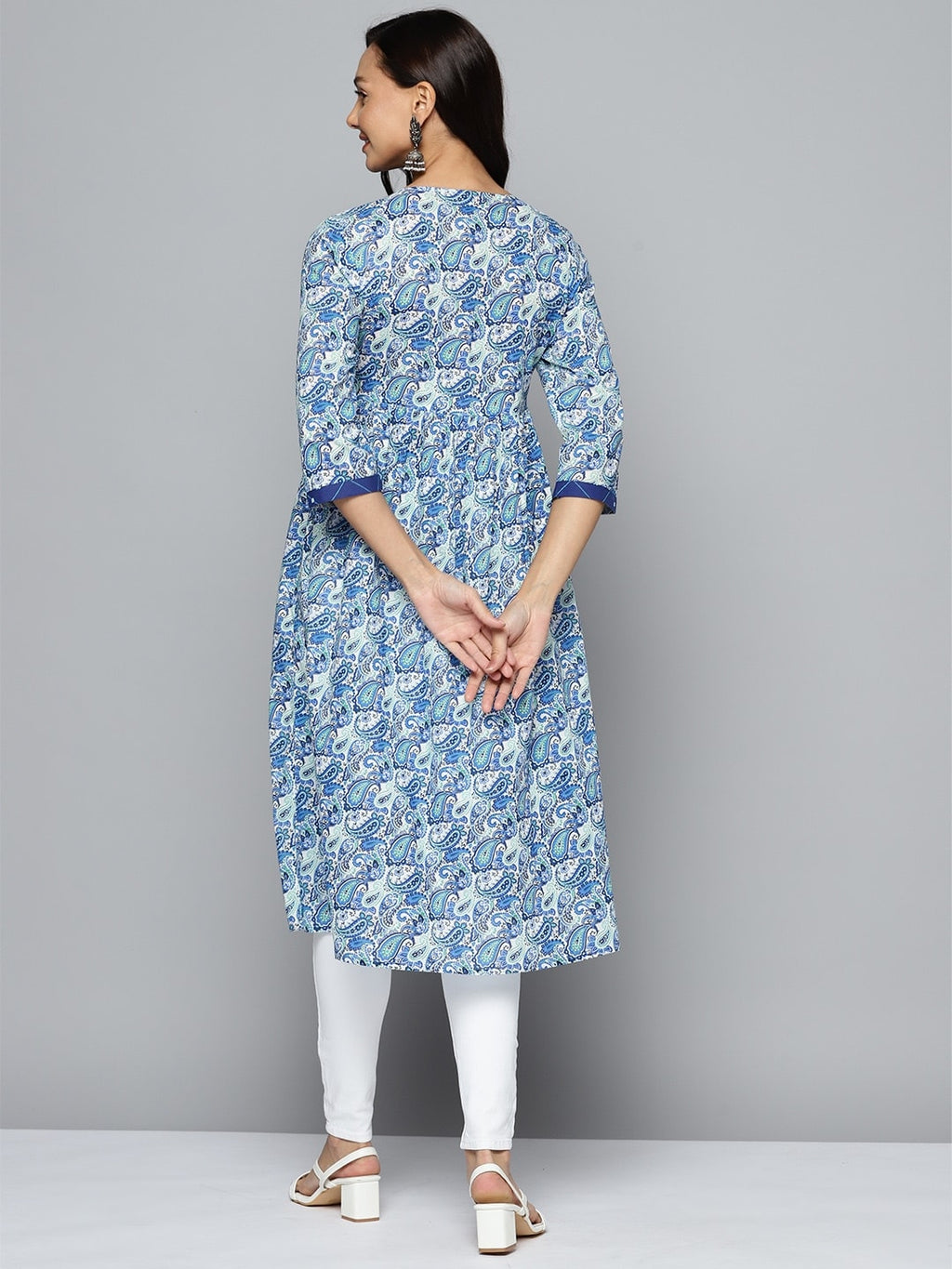 HERE&NOW Paisley Printed Empire A-Line Kurta