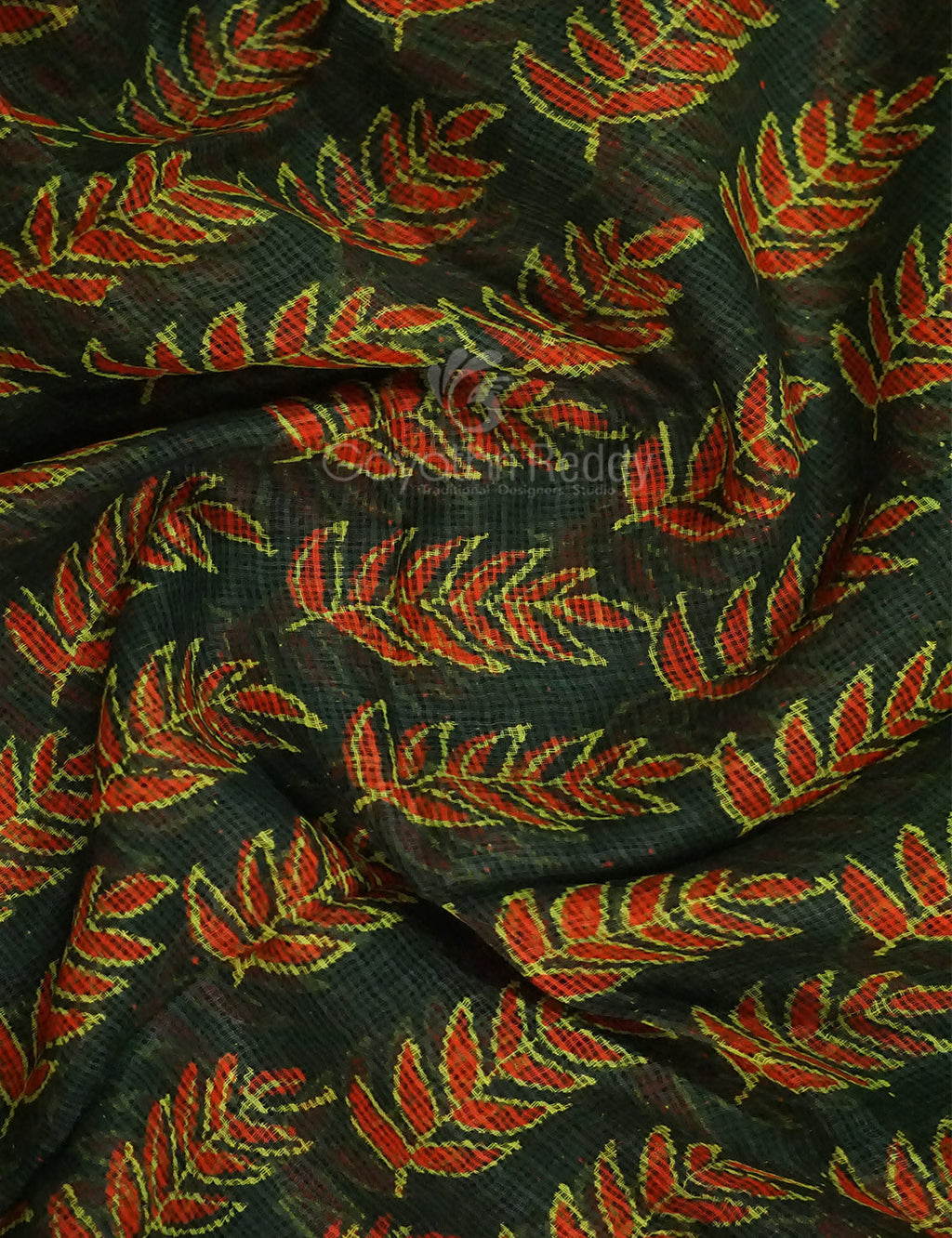 Combo of Green, Red And Yellow Colour Block Print Pure Kota Doria Printed Saree By Gayathri Reddy Designer Studio