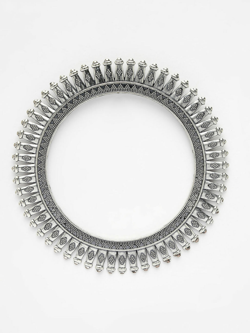 NVR Women's Set of 6 Silver-Toned German Silver Oxidised Bangles