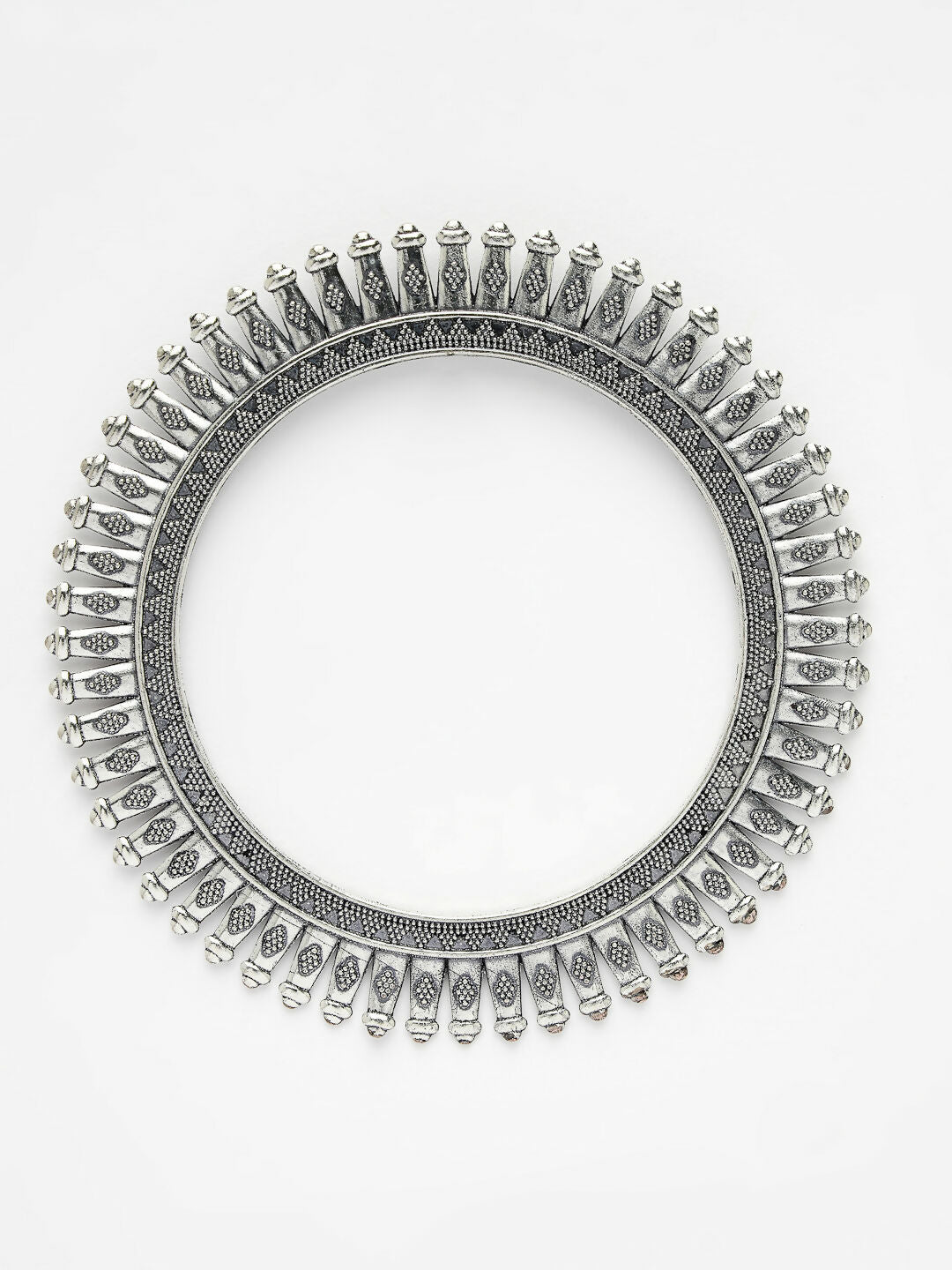NVR Women's Set of 6 Silver-Toned German Silver Oxidised Bangles