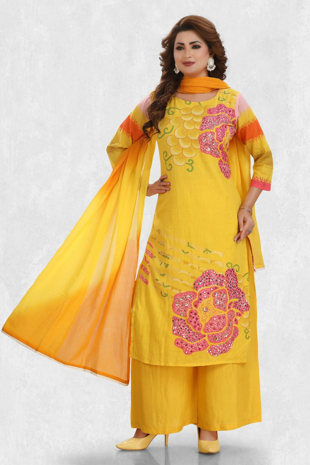 Joban Fashion Cotton Yellow Color Kurta Set