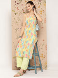 HERE&NOW Abstract Printed Straight Kurta with Solid Palazzos