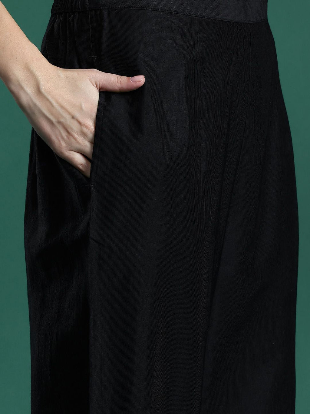 Indo Era Ethnic Motifs Zari Embroidered Liva Kurta With Trousers & Dupatta